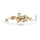 Modern Abstract Wavy Lines Stainless Steel Wall Decor Irregular Art in Gold