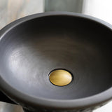 Antique Black Pedestal Sink Gaolin Wash Sink without Drain & Faucet Outdoor and Indoor