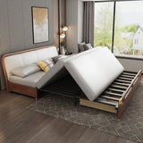 74.8" Full Sleeper Sofa Leath-aire Upholstered Convertible Sofa Storage Sofa