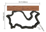 39.4" Modern Walnut & Black Consloe Table with Drawers