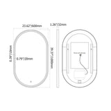 Matte Black Frame Capsule Wall Mounted LED Bathroom Mirror Anti-Fog