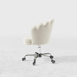 Blue Modern Swivel Office Chair Velvet Upholstered Task Chair Adjustable Height