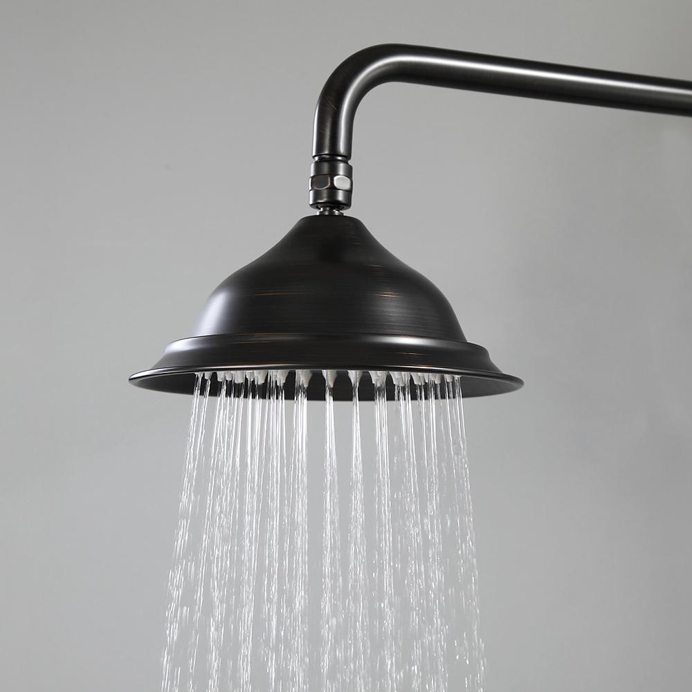 Classic Vintage Bathroom Exposed Rainfall Shower System Handheld Shower Antique Black