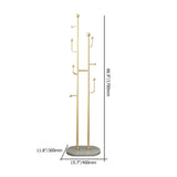 67" Modern Chic Metal Freestanding Coat Rack Marble Base in Gold