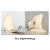 White Half-Moon Table Lamp Dimmable Metal Desk Lamp