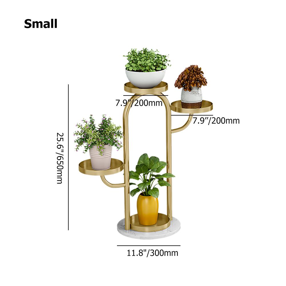 25"/37" Modern Tree-Shaped 4/6-Tiered Plant Stand in Gold Set of 2