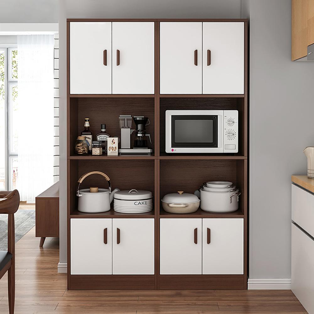 Farmhouse Sideboard Cabinet Kitchen Shelf in Natural for Microwave