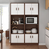 Farmhouse Sideboard Cabinet Kitchen Shelf in Natural for Microwave
