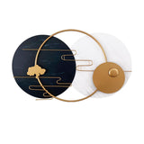 Modern Geometric Patterns Metal Wall Hanging Decor Chinese Art