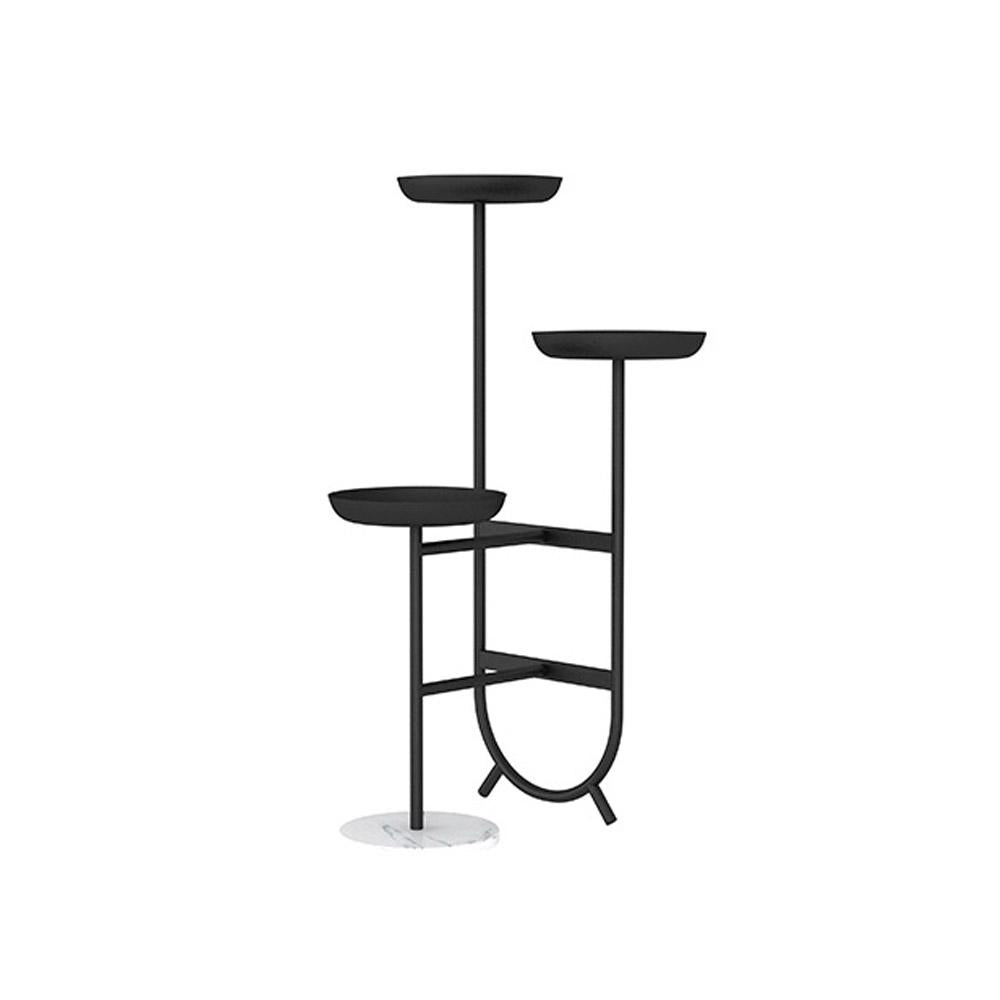 Chic Unique Shaped Metal Standing Plant Stand in Gold