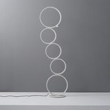 Black LED Floor Lamp 5-Ring Novelty Dimmable Standing Lamp