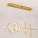 Geometric Dimmable Kitchen Island Light Metal Pendant Light in Black