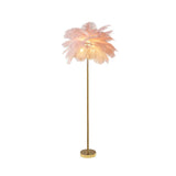 Pink Feather Gold Floor Lamp Unique Tree Standing Lamp