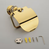 Charles Luxury Wall Mounted Solid Brass Clear Crystal Bathroom Toilet Paper Holder