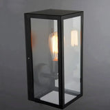 Industrial Square Matte Black Metal Single-Light Outdoor Wall Lantern