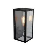 Industrial Square Matte Black Metal Single-Light Outdoor Wall Lantern