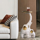 White End Table with Tray Top Decor Elephant Shape Side Table-End & Side Tables,Furniture,Living Room Furniture