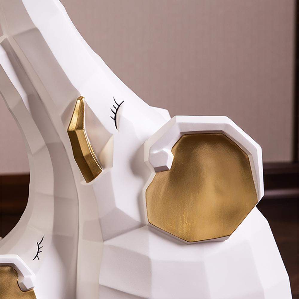 White End Table with Tray Top Decor Elephant Shape Side Table-End & Side Tables,Furniture,Living Room Furniture