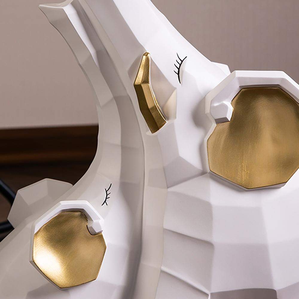 White End Table with Tray Top Decor Elephant Shape Side Table-End & Side Tables,Furniture,Living Room Furniture