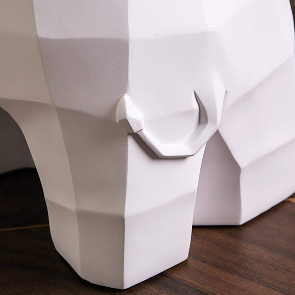 White End Table with Tray Top Decor Elephant Shape Side Table-End & Side Tables,Furniture,Living Room Furniture