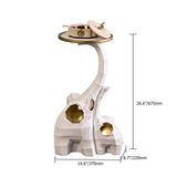 White End Table with Tray Top Decor Elephant Shape Side Table-End & Side Tables,Furniture,Living Room Furniture