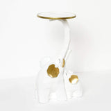 White End Table with Tray Top Decor Elephant Shape Side Table-End & Side Tables,Furniture,Living Room Furniture