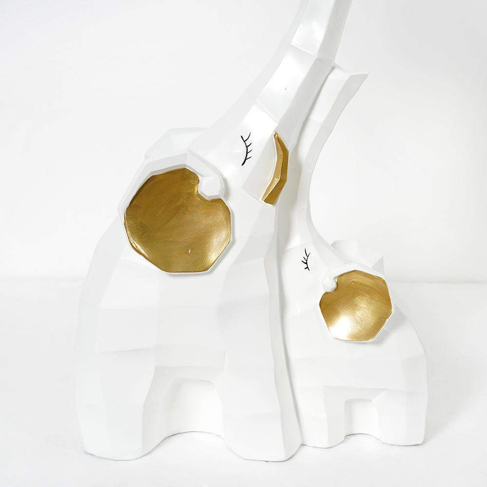 White End Table with Tray Top Decor Elephant Shape Side Table-End & Side Tables,Furniture,Living Room Furniture