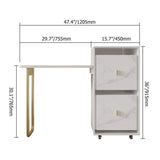 Modern Folding Desk with Chair White Extendable Writing Desk with Cabinet-Desks,Furniture,Office Furniture