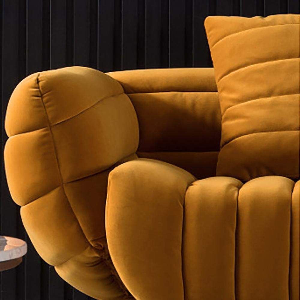 85" Yellow Velvet Upholstered Sofa 3-Seater Sofa Luxury-Richsoul-Furniture,Living Room Furniture,Sofas & Loveseats