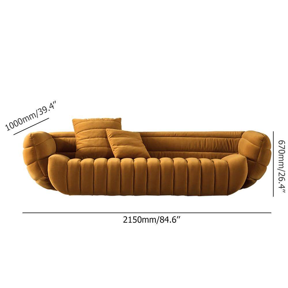 85" Yellow Velvet Upholstered Sofa 3-Seater Sofa Luxury-Richsoul-Furniture,Living Room Furniture,Sofas & Loveseats