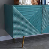 Contemporary Wood TV Stand with Storage in Blue Media Console for TVs up to 85"-Richsoul-Furniture,Living Room Furniture,TV Stands