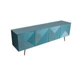 Contemporary Wood TV Stand with Storage in Blue Media Console for TVs up to 85"-Richsoul-Furniture,Living Room Furniture,TV Stands