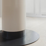 Modern Leaf Extendable Stone Dining Table Carbon Steel Base