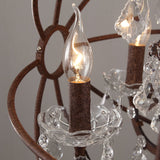 Industrial Loft 6 Lights Retro Clear Crystal Rust Metal Orb Chandelier