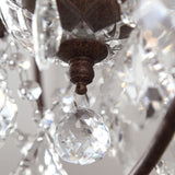 Industrial Loft 6 Lights Retro Clear Crystal Rust Metal Orb Chandelier