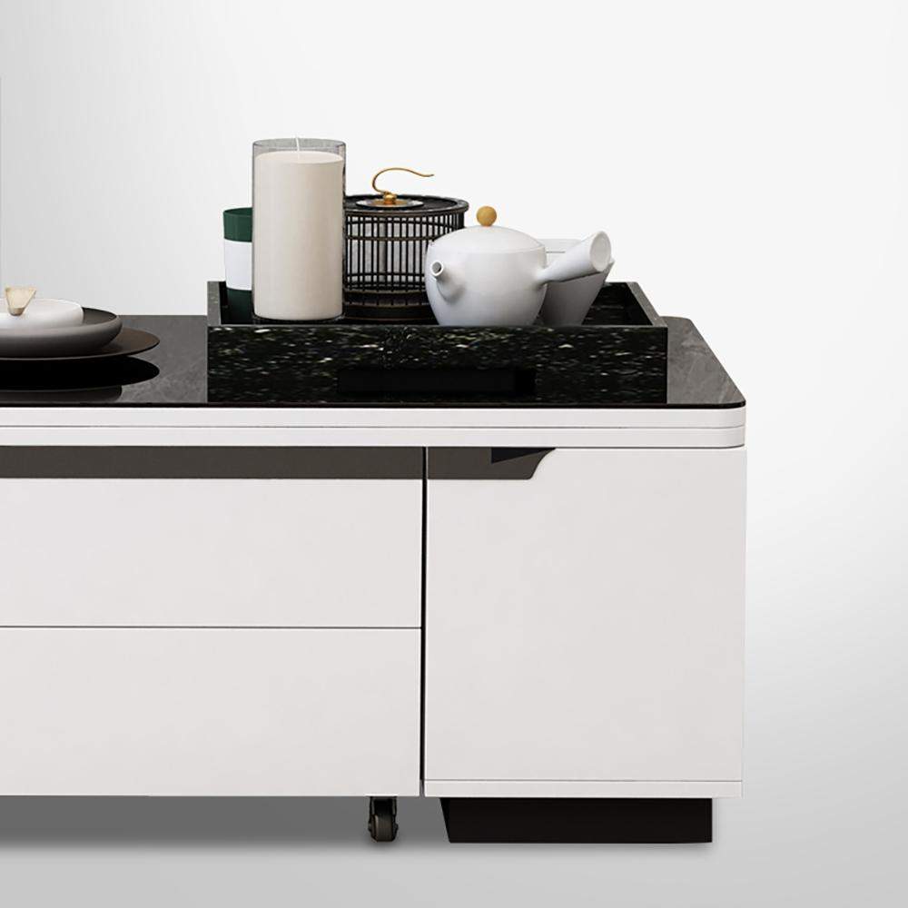 Modern White Lift Top Coffee Table with Drawers & Storage Multifunction Table-Richsoul-Coffee Tables,Furniture,Living Room Furniture