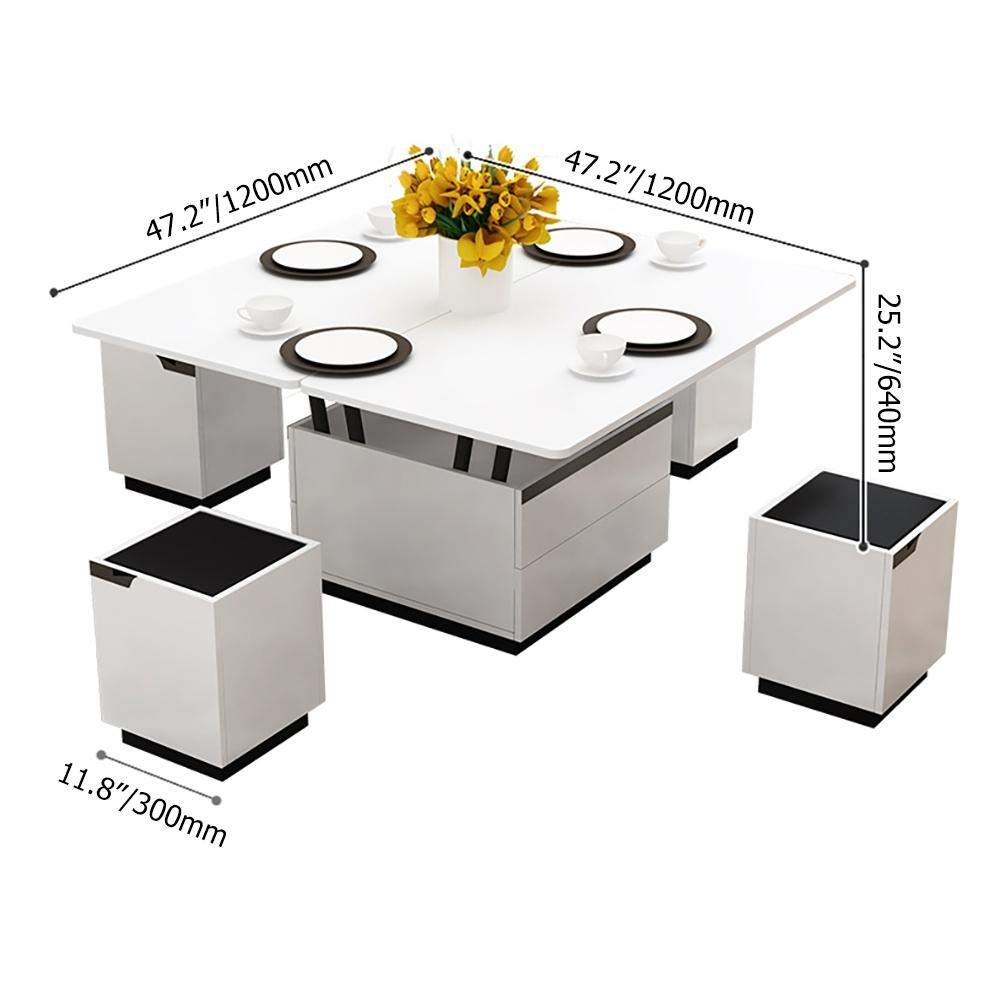 Modern White Lift Top Coffee Table with Drawers & Storage Multifunction Table-Richsoul-Coffee Tables,Furniture,Living Room Furniture