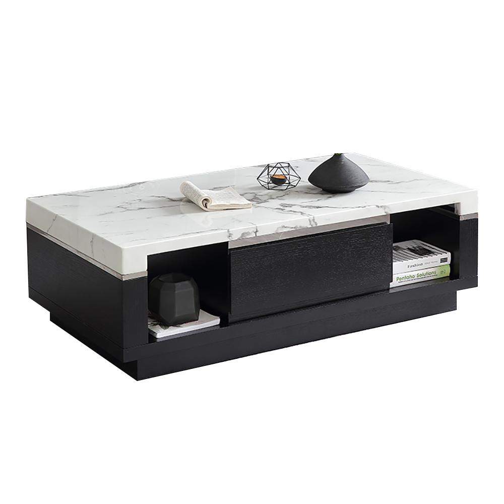Modern Marble Coffee Table with Storage & Drawers in Wood-Wehomz-Coffee Tables,Furniture,Living Room Furniture
