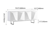 Modern White Buffet Sideboard Kitchen Sideboard Cabinet with 4 Doors Adjustable Shelves