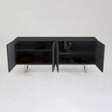 Modern White Buffet Sideboard Kitchen Sideboard Cabinet with 4 Doors Adjustable Shelves