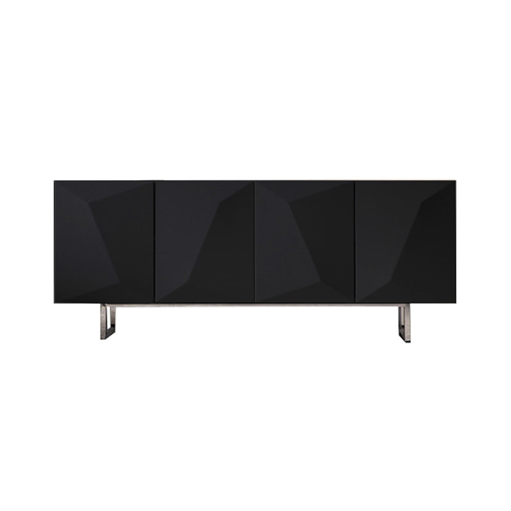 Modern White Buffet Sideboard Kitchen Sideboard Cabinet with 4 Doors Adjustable Shelves