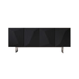Modern White Buffet Sideboard Kitchen Sideboard Cabinet with 4 Doors Adjustable Shelves