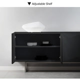 Modern White Buffet Sideboard Kitchen Sideboard Cabinet with 4 Doors Adjustable Shelves