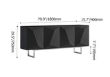 Modern White Buffet Sideboard Kitchen Sideboard Cabinet with 4 Doors Adjustable Shelves