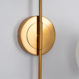 Modern Chic Milky White Globe Glass Shade Two-Light Indoor Wall Lamp in Aged Brass