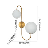 Modern Chic Milky White Globe Glass Shade Two-Light Indoor Wall Lamp in Aged Brass