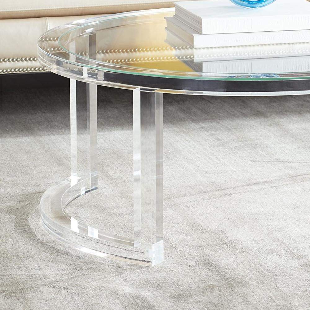31.5" Modern Round Acrylic Coffee Table for Living Room with Tempered Glass Top-Richsoul-Coffee Tables,Furniture,Living Room Furniture