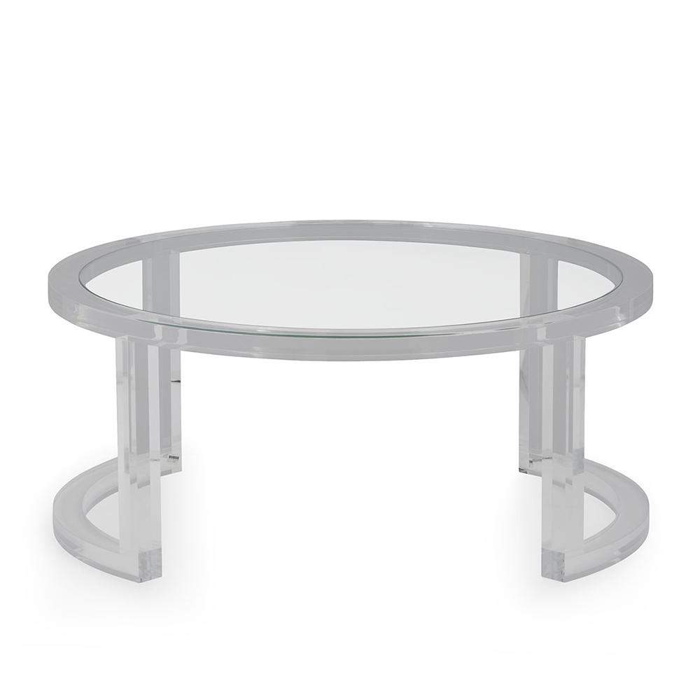31.5" Modern Round Acrylic Coffee Table for Living Room with Tempered Glass Top-Richsoul-Coffee Tables,Furniture,Living Room Furniture