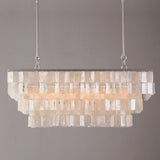 Elsa 6-Light White Mother of Pearl Tiered Kitchen Island lighting Mediterranean Pastoral