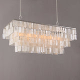 Elsa 6-Light White Mother of Pearl Tiered Kitchen Island lighting Mediterranean Pastoral